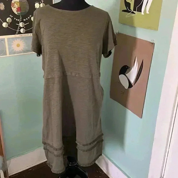 J JILL Moss Cotton pocket shift dress LP NWT - Picture 1 of 7